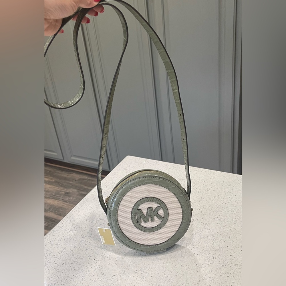 MICHAEL Michael Kors - Aidy Canvas & Crocodile Canteen Crossbody NWT